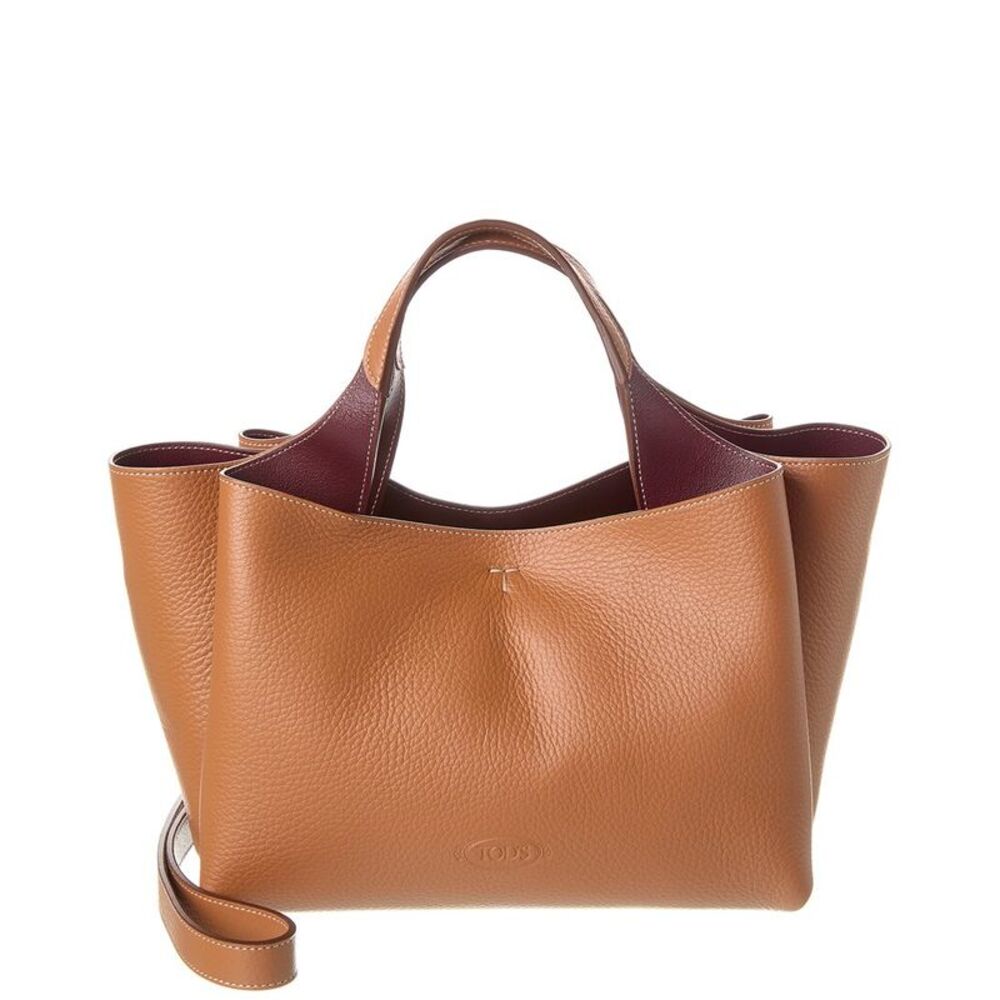 Tod’S T Timeless Pendant Mini Leather Tote, Brown